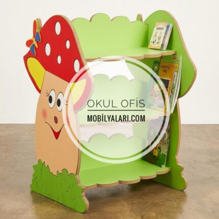 Mantar Figürlü Kitaplık