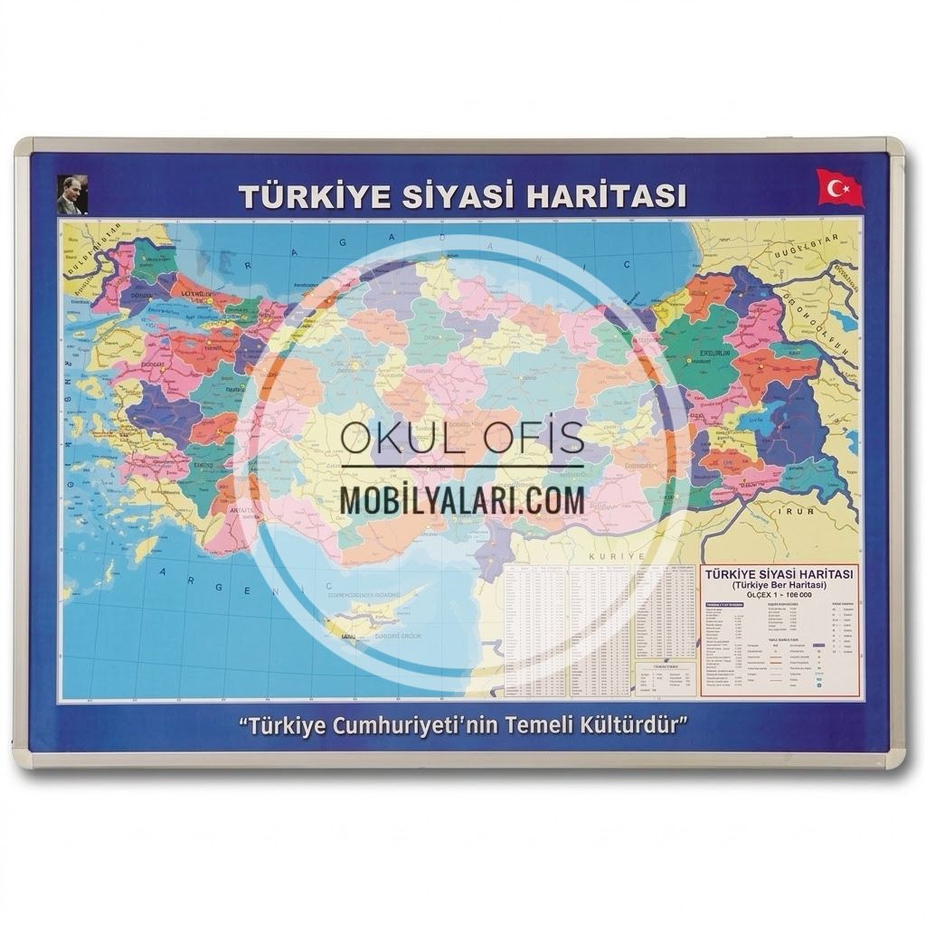 Türkiye Siyasi Haritası 70X100 cm