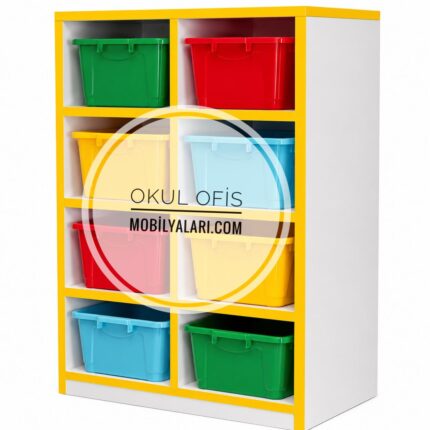 Renkli 8 Gözlü Oyuncak Dolabı