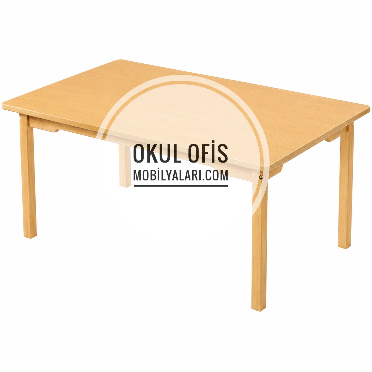 Ahşap Dikdörtgen Masa – 120x80 cm Anaokulu İçin