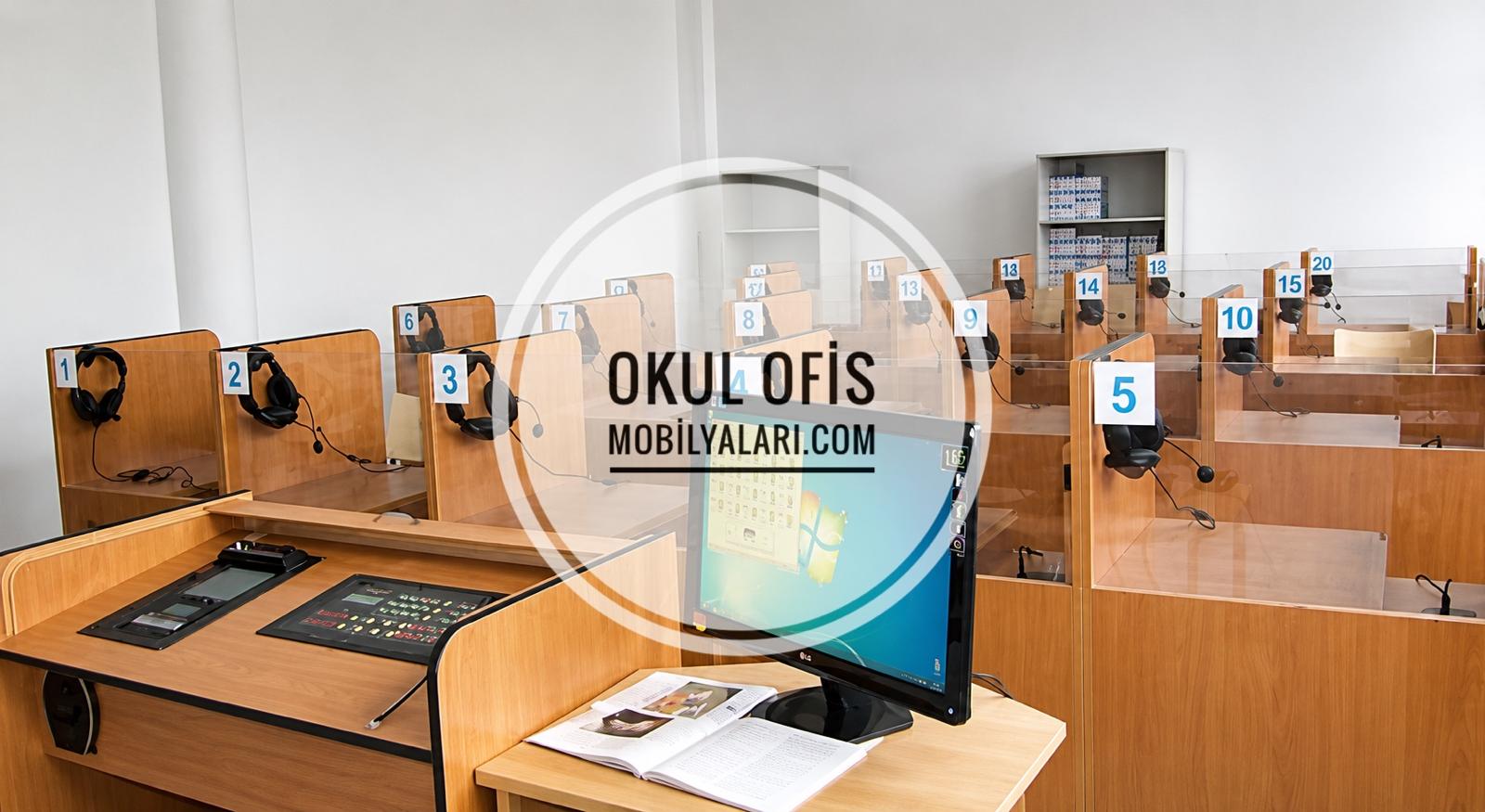 Dil Laboratuvarı (Lingafon) Masası Ahşap